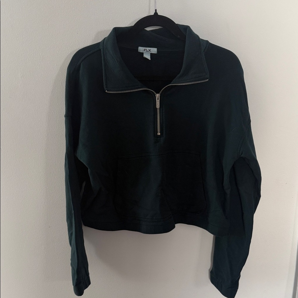 FLX Dark Green Quarter-Zip Pullover